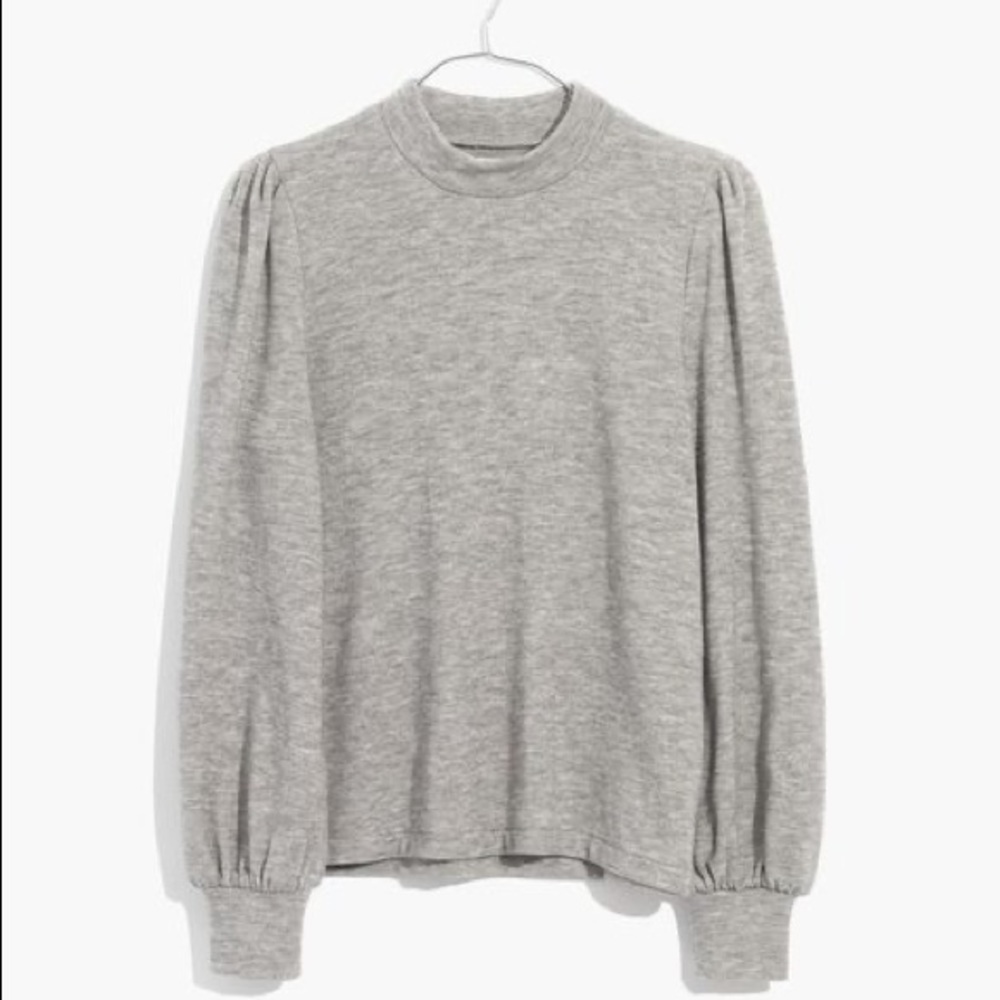 NWOT Madewell Puff-Sleeve Mockneck Top